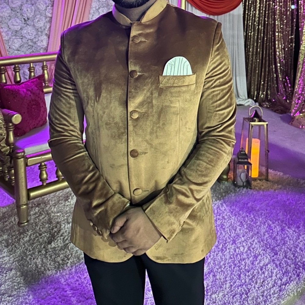 Men’s Indian kurta blazer Nehru Jacket Brown